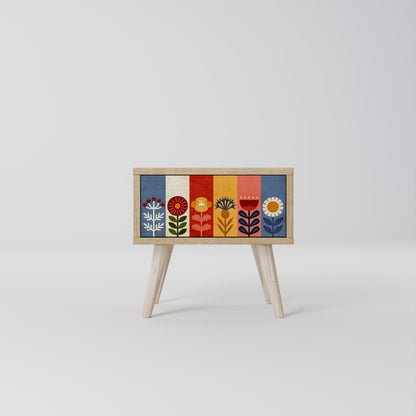 SCANDIC FLOWERET Comodino in Effetto Rovere