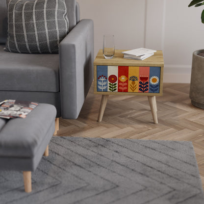 SCANDIC FLOWERET Comodino in Effetto Rovere