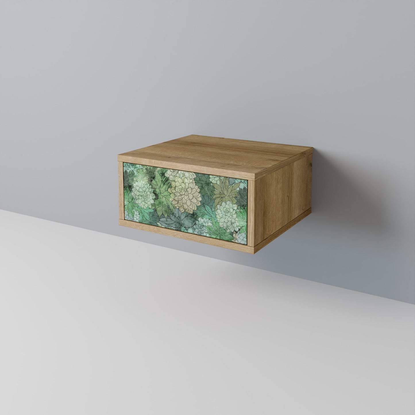 SUCCULENT CLUSTER Nightstand in Oak Effect