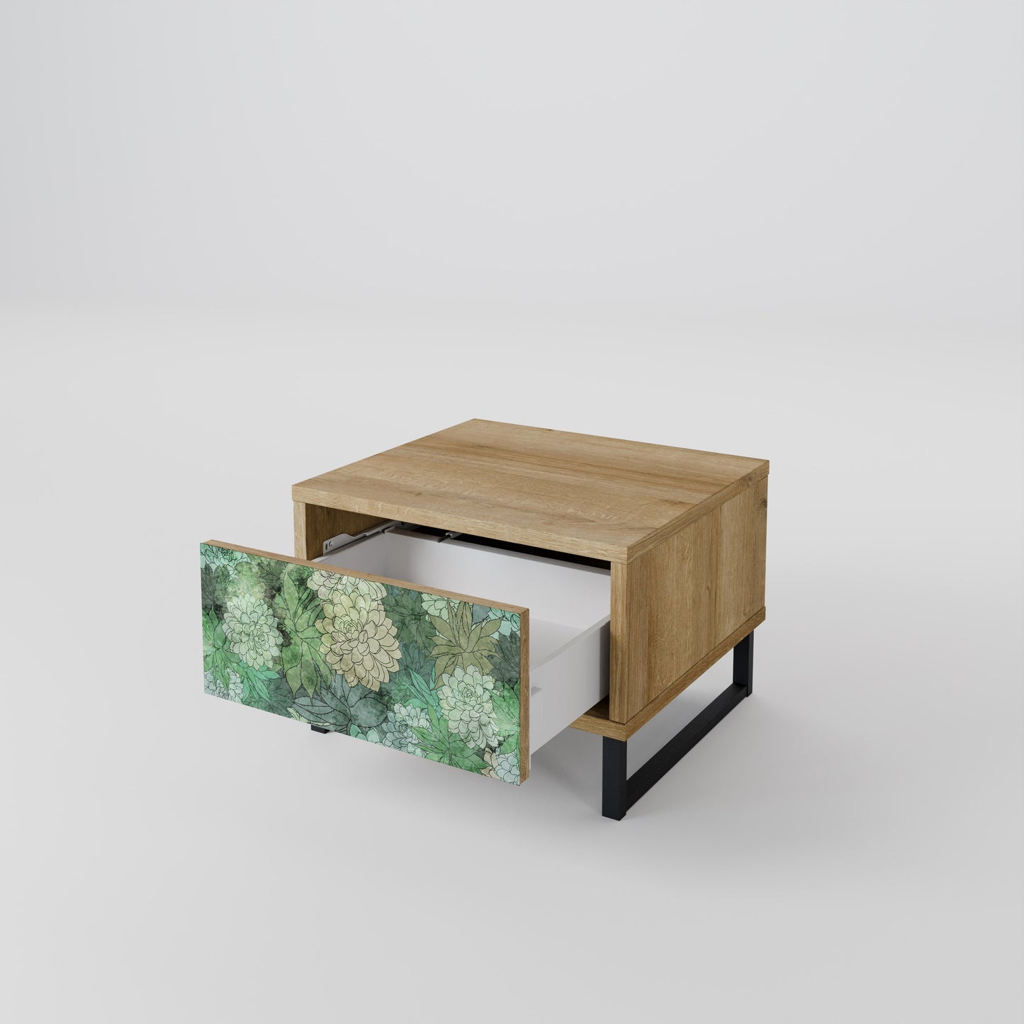 SUCCULENT CLUSTER Nightstand in Oak Effect