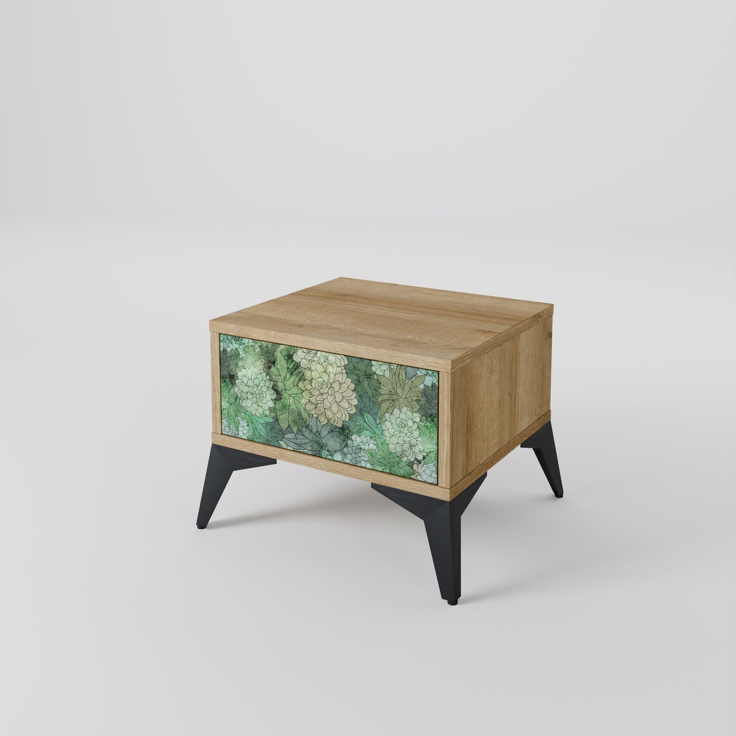 SUCCULENT CLUSTER Nightstand in Oak Effect