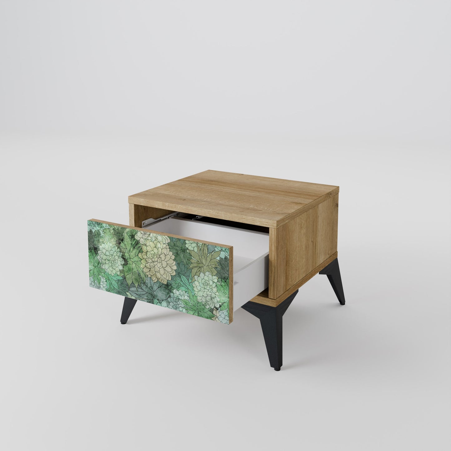 SUCCULENT CLUSTER Nightstand in Oak Effect