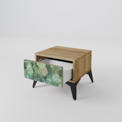 SUCCULENT CLUSTER Nightstand in Oak Effect
