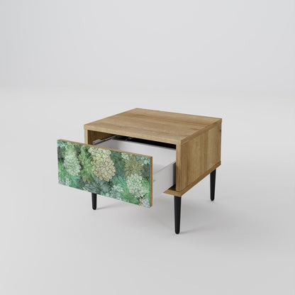 SUCCULENT CLUSTER Nightstand in Oak Effect