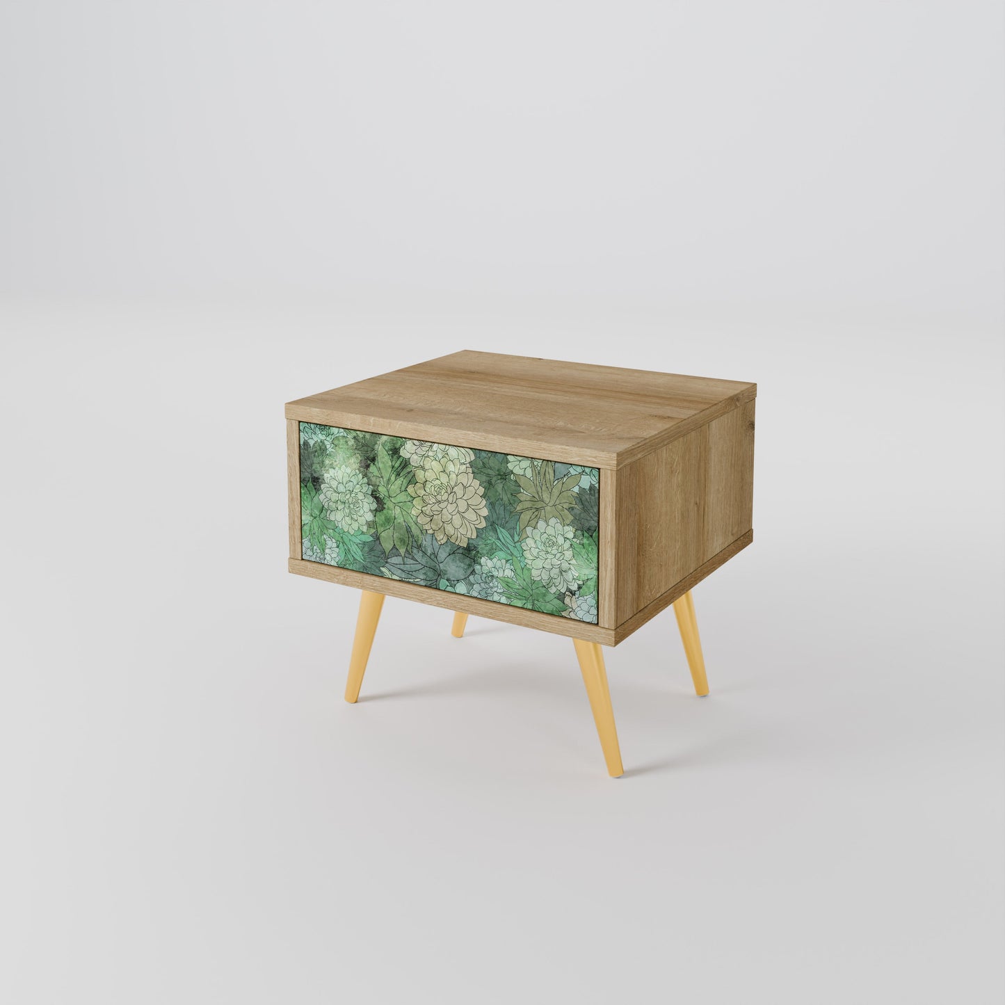 SUCCULENT CLUSTER Nightstand in Oak Effect