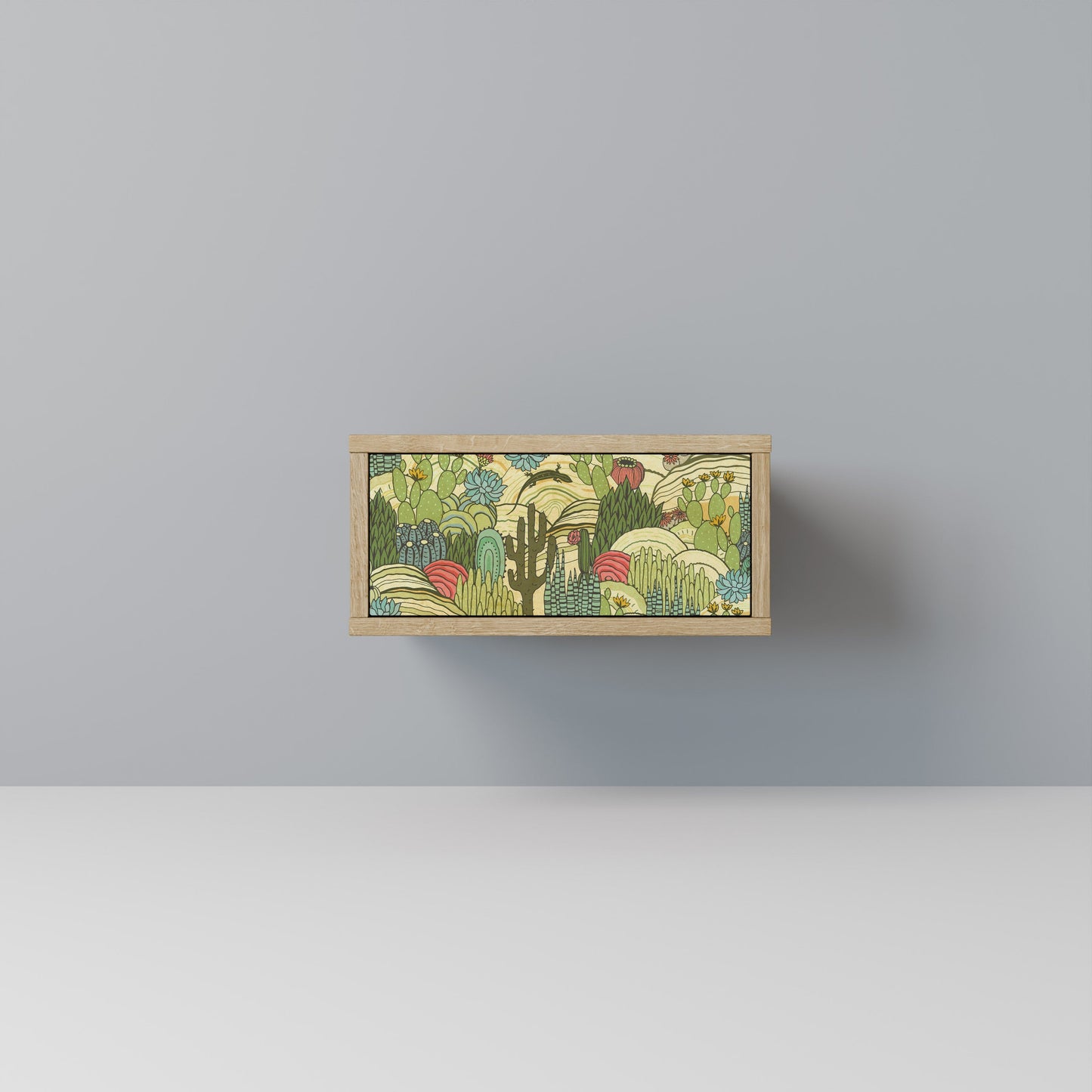 SUCCULENTS KALEIDOSCOPE Comodino in Effetto Rovere