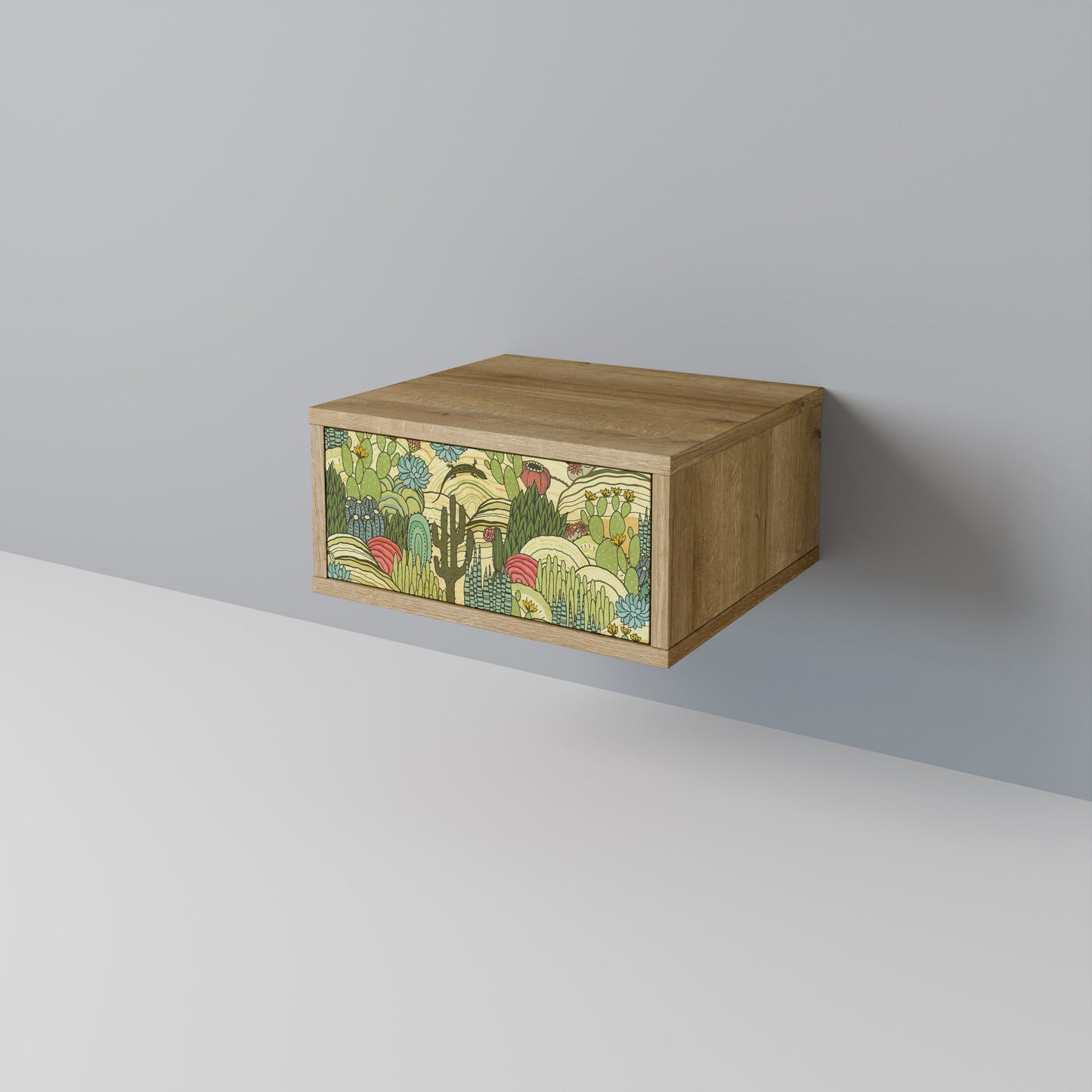 SUCCULENTS KALEIDOSCOPE Comodino in Effetto Rovere