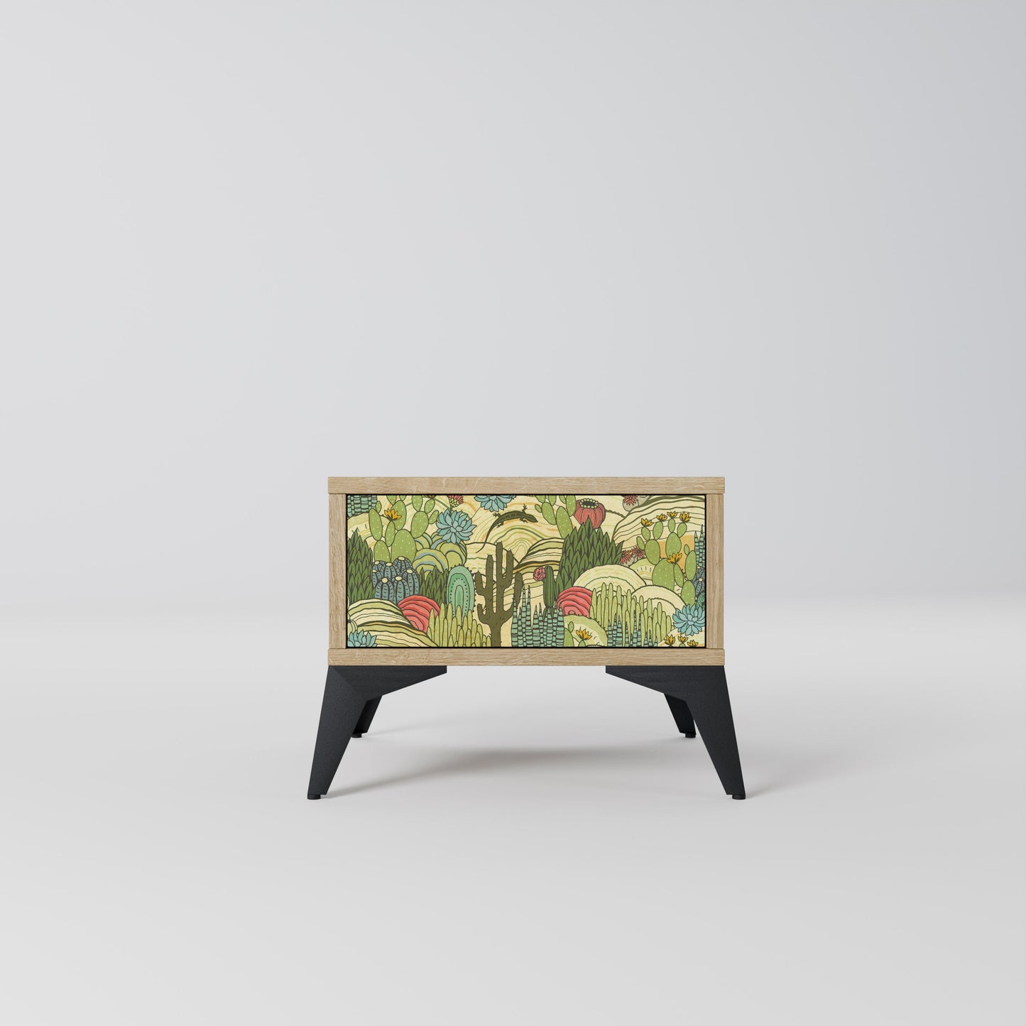 SUCCULENTS KALEIDOSCOPE Comodino in Effetto Rovere