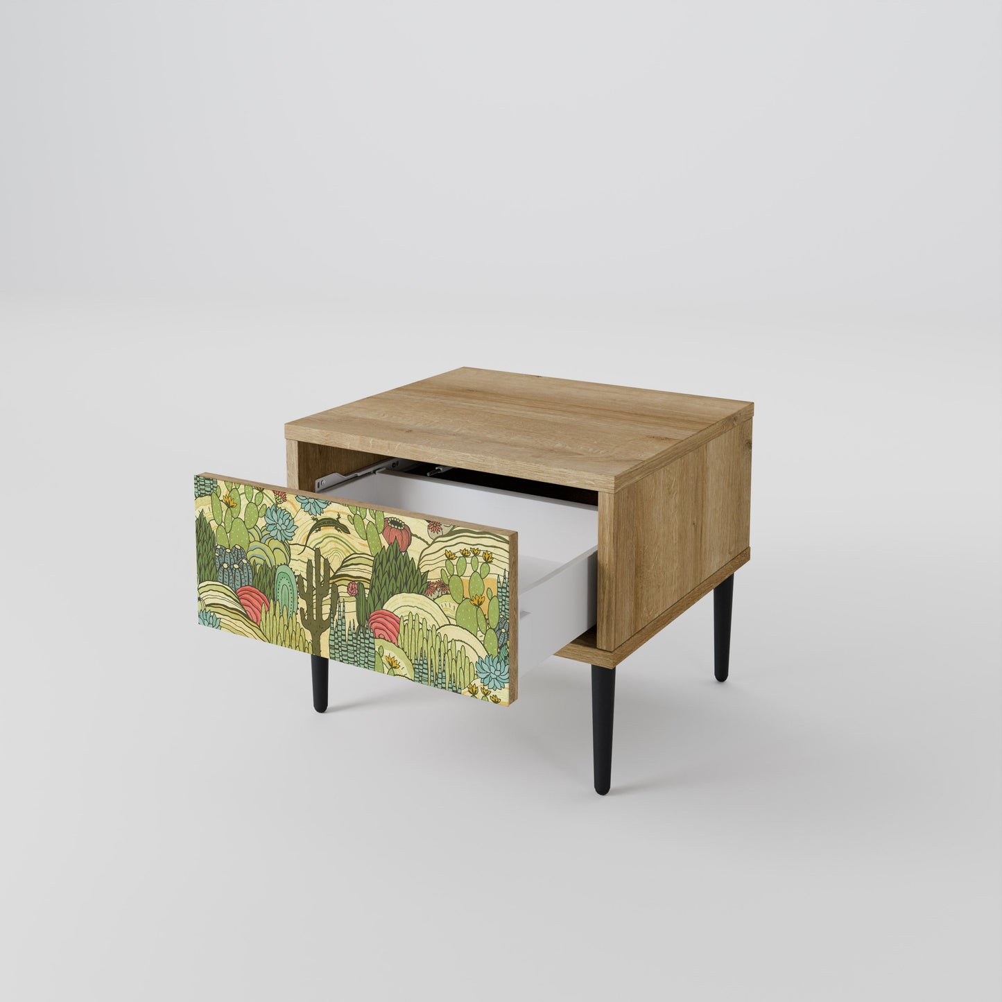 SUCCULENTS KALEIDOSCOPE Comodino in Effetto Rovere