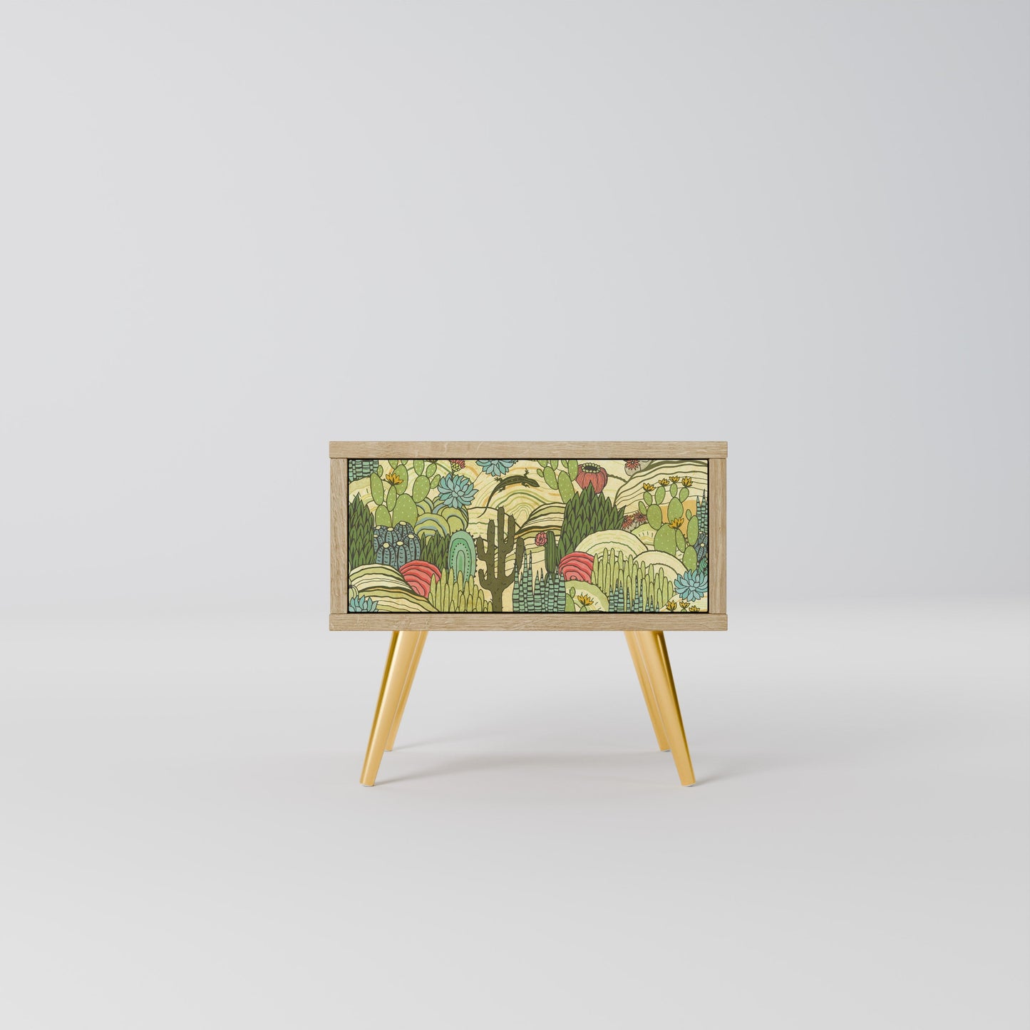 SUCCULENTS KALEIDOSCOPE Comodino in Effetto Rovere