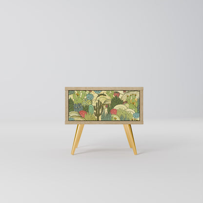 SUCCULENTS KALEIDOSCOPE Comodino in Effetto Rovere