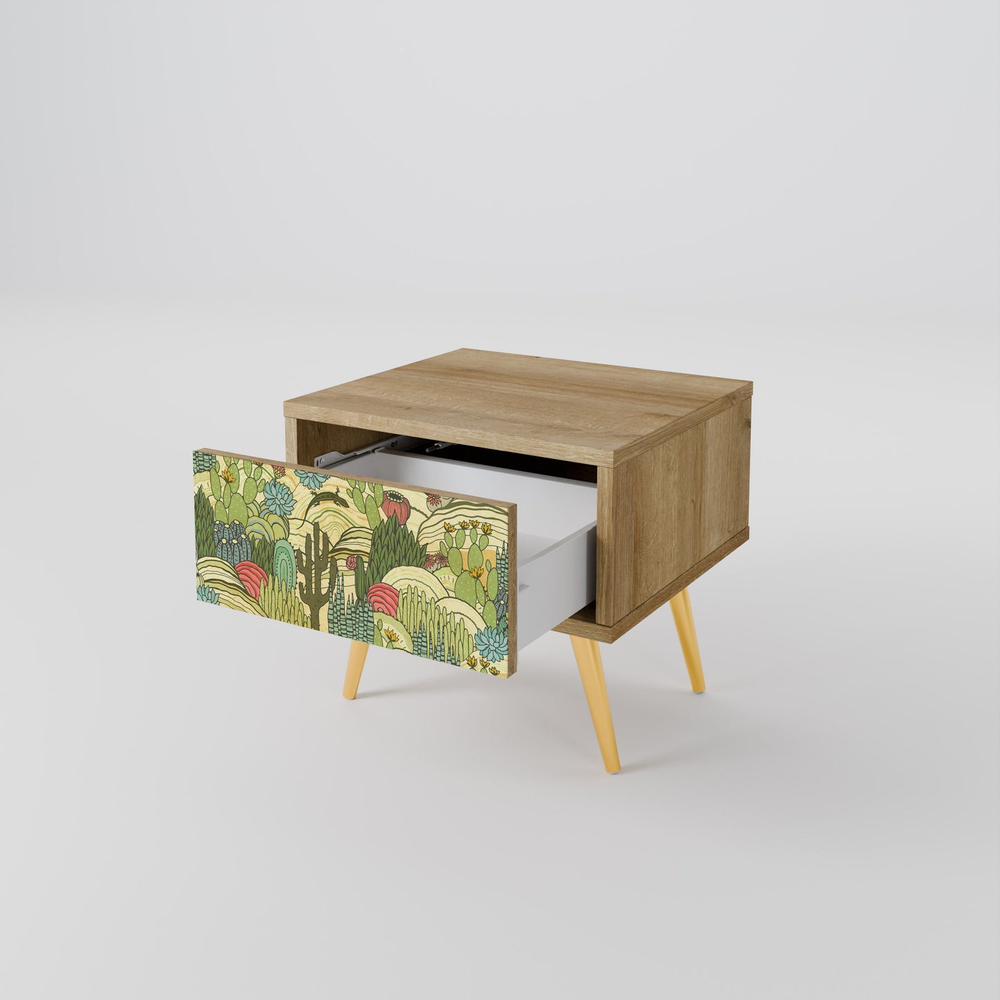 SUCCULENTS KALEIDOSCOPE Comodino in Effetto Rovere