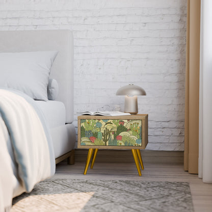 SUCCULENTS KALEIDOSCOPE Comodino in Effetto Rovere