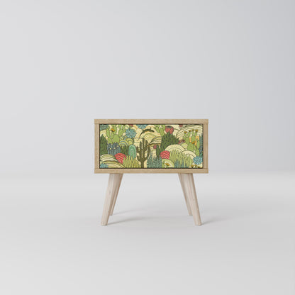 SUCCULENTS KALEIDOSCOPE Comodino in Effetto Rovere