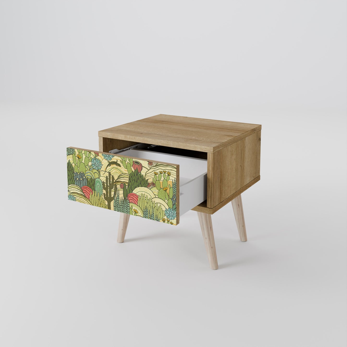 SUCCULENTS KALEIDOSCOPE Comodino in Effetto Rovere