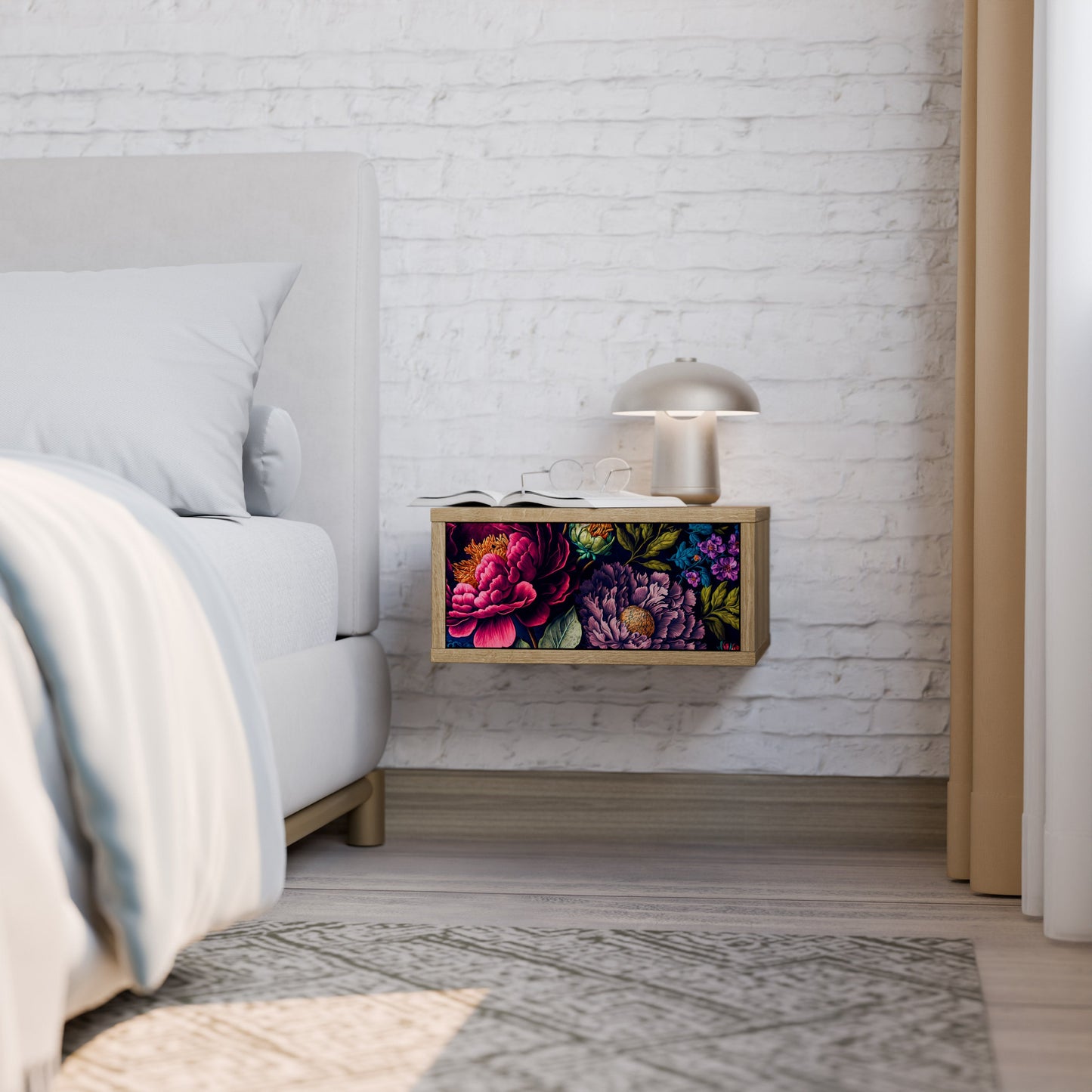 BLOOMING ELEGANCE Comodino in Effetto Rovere