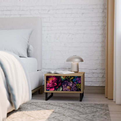 BLOOMING ELEGANCE Comodino in Effetto Rovere
