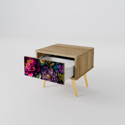BLOOMING ELEGANCE Comodino in Effetto Rovere