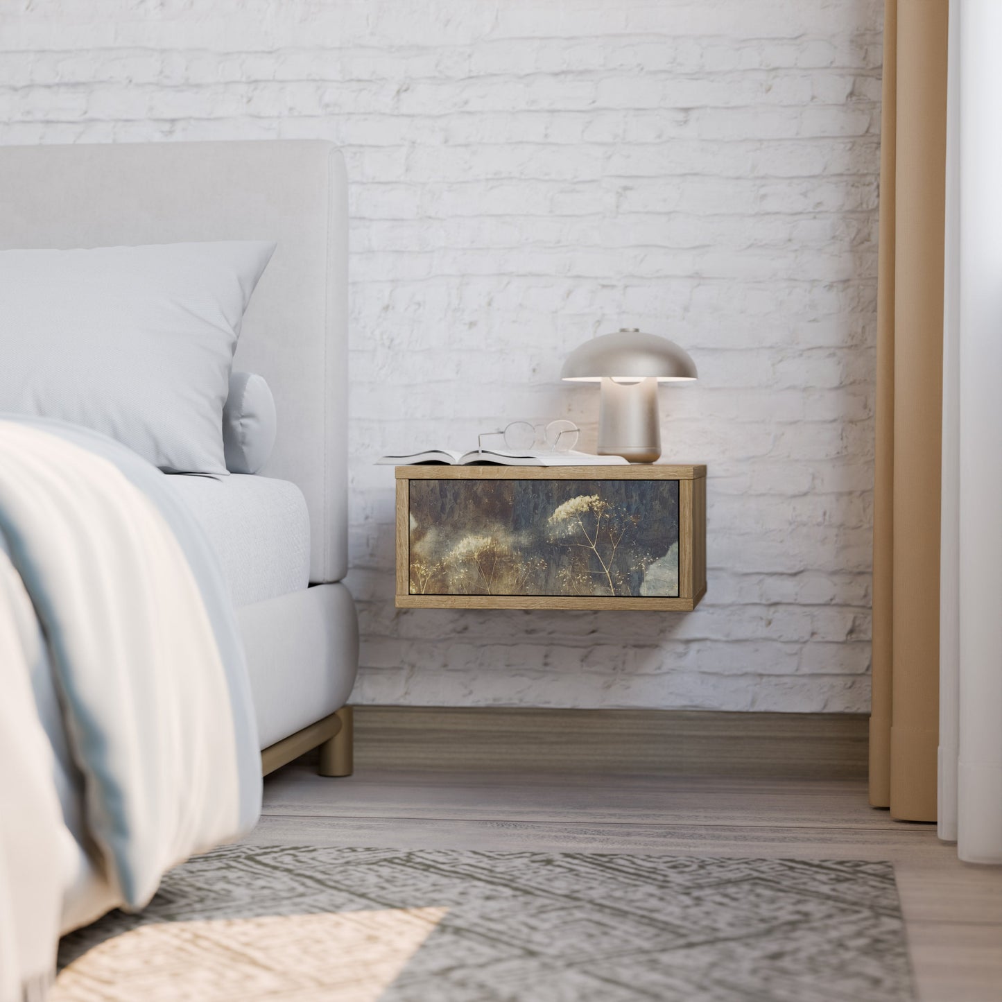 GENTLE POWER Comodino in Effetto Rovere