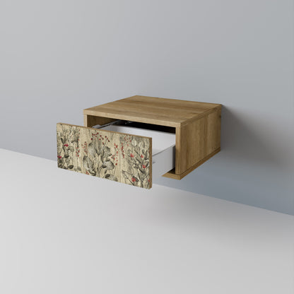 HERBAL GRACE Nightstand in Oak Effect
