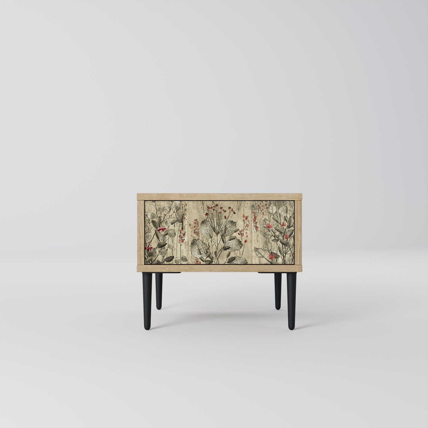 HERBAL GRACE Nightstand in Oak Effect