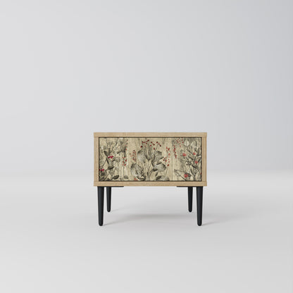 HERBAL GRACE Nightstand in Oak Effect