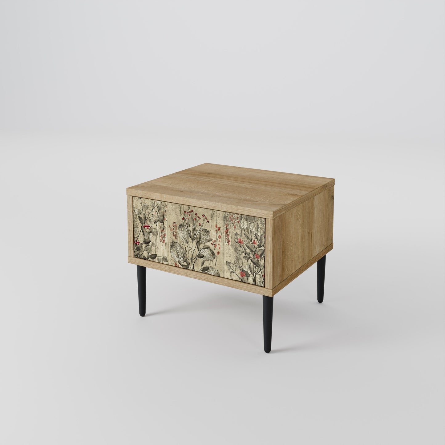 HERBAL GRACE Nightstand in Oak Effect
