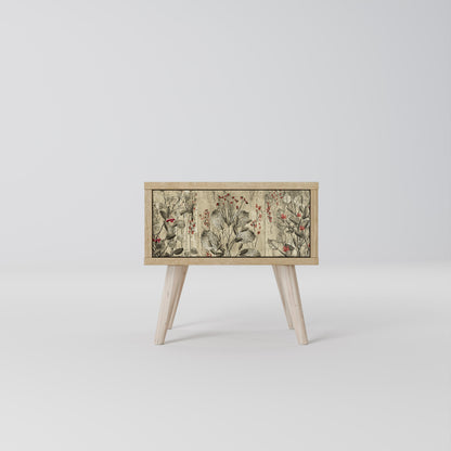 HERBAL GRACE Nightstand in Oak Effect