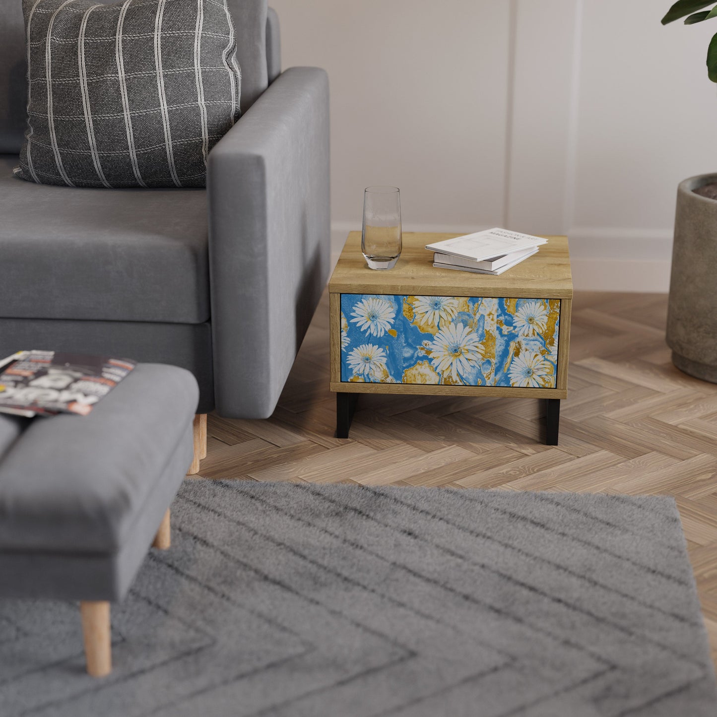 DAISY LUXE Comodino in Effetto Rovere