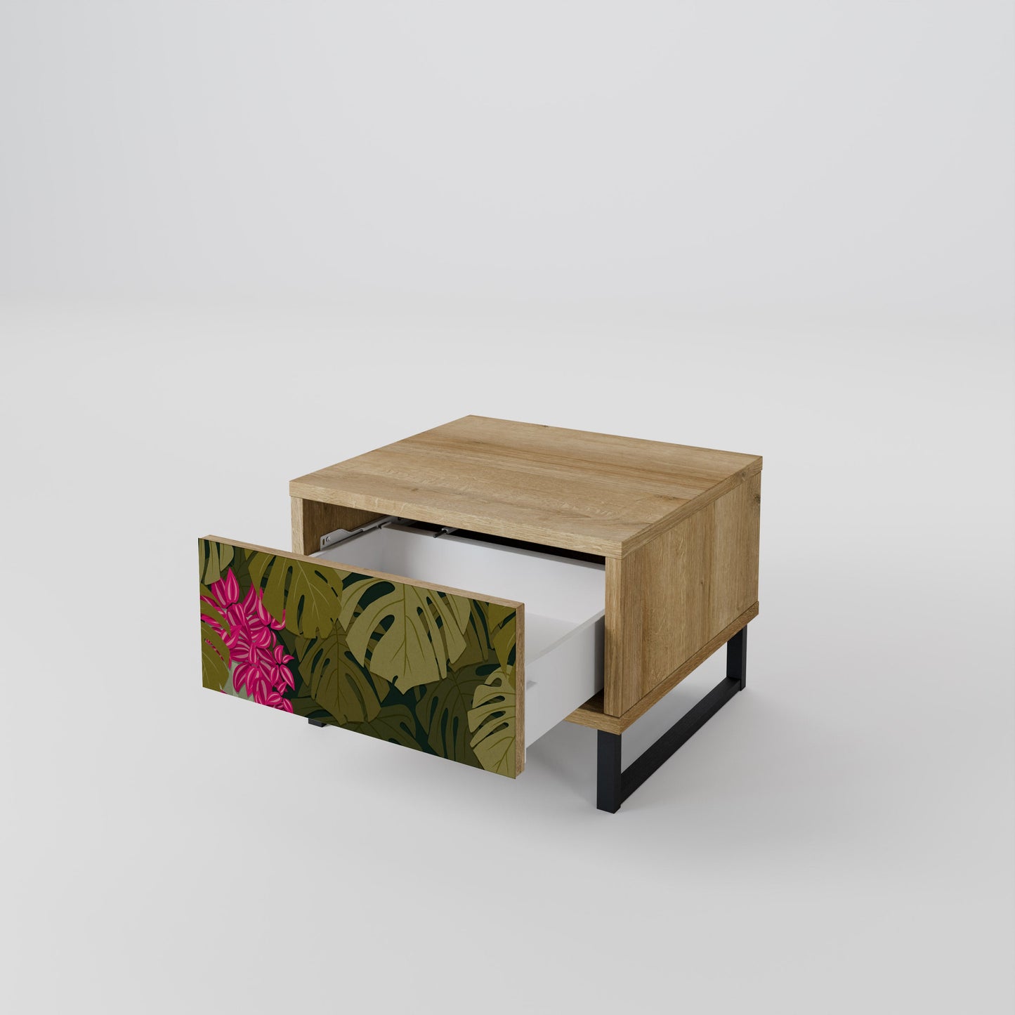 TROPICAL BEAUTY Comodino in Effetto Rovere