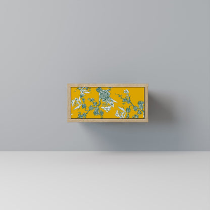 YELLOW CHINOISERIE Nightstand in Oak Effect