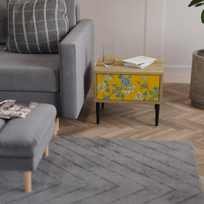 YELLOW CHINOISERIE Nightstand in Oak Effect