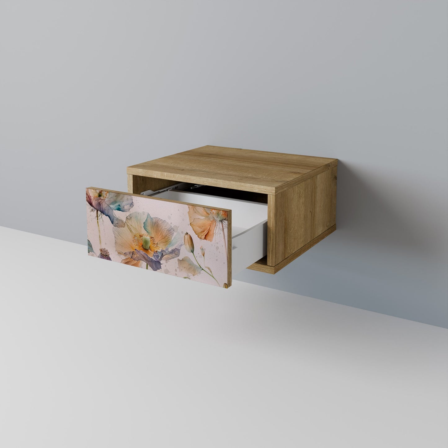 SOFTEN POPPY Comodino in Effetto Rovere