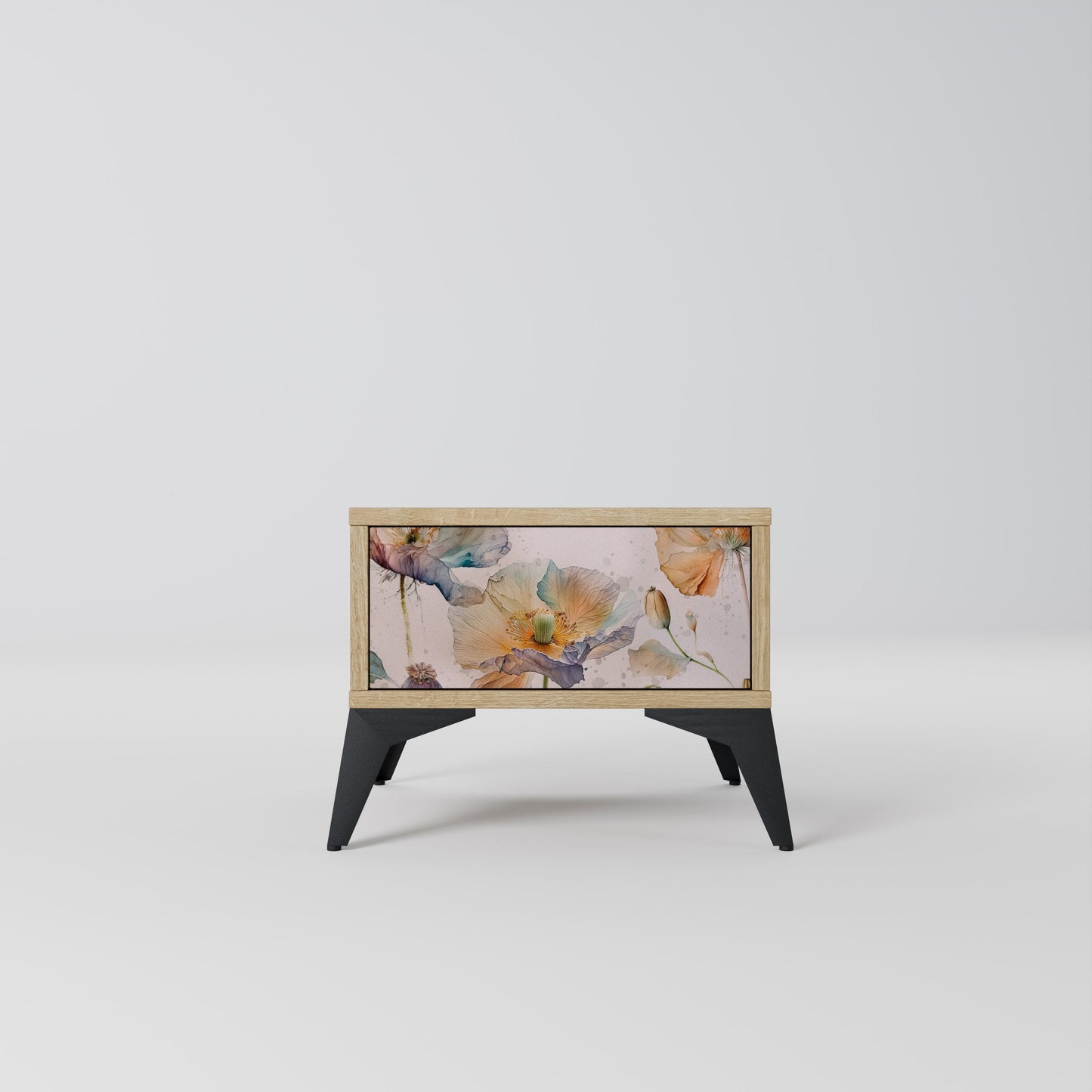 SOFTEN POPPY Comodino in Effetto Rovere