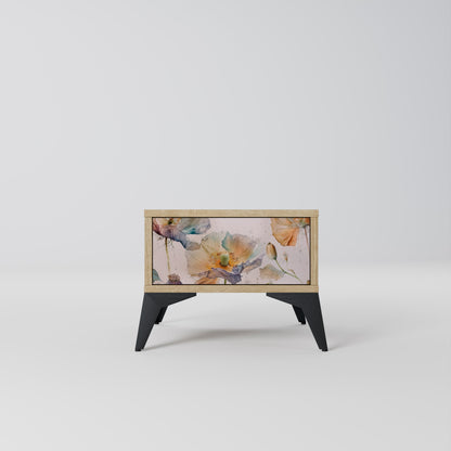 SOFTEN POPPY Comodino in Effetto Rovere