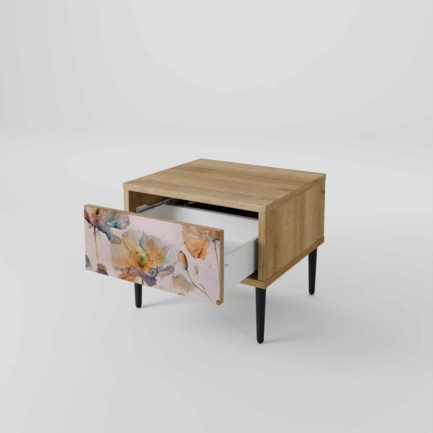 SOFTEN POPPY Comodino in Effetto Rovere