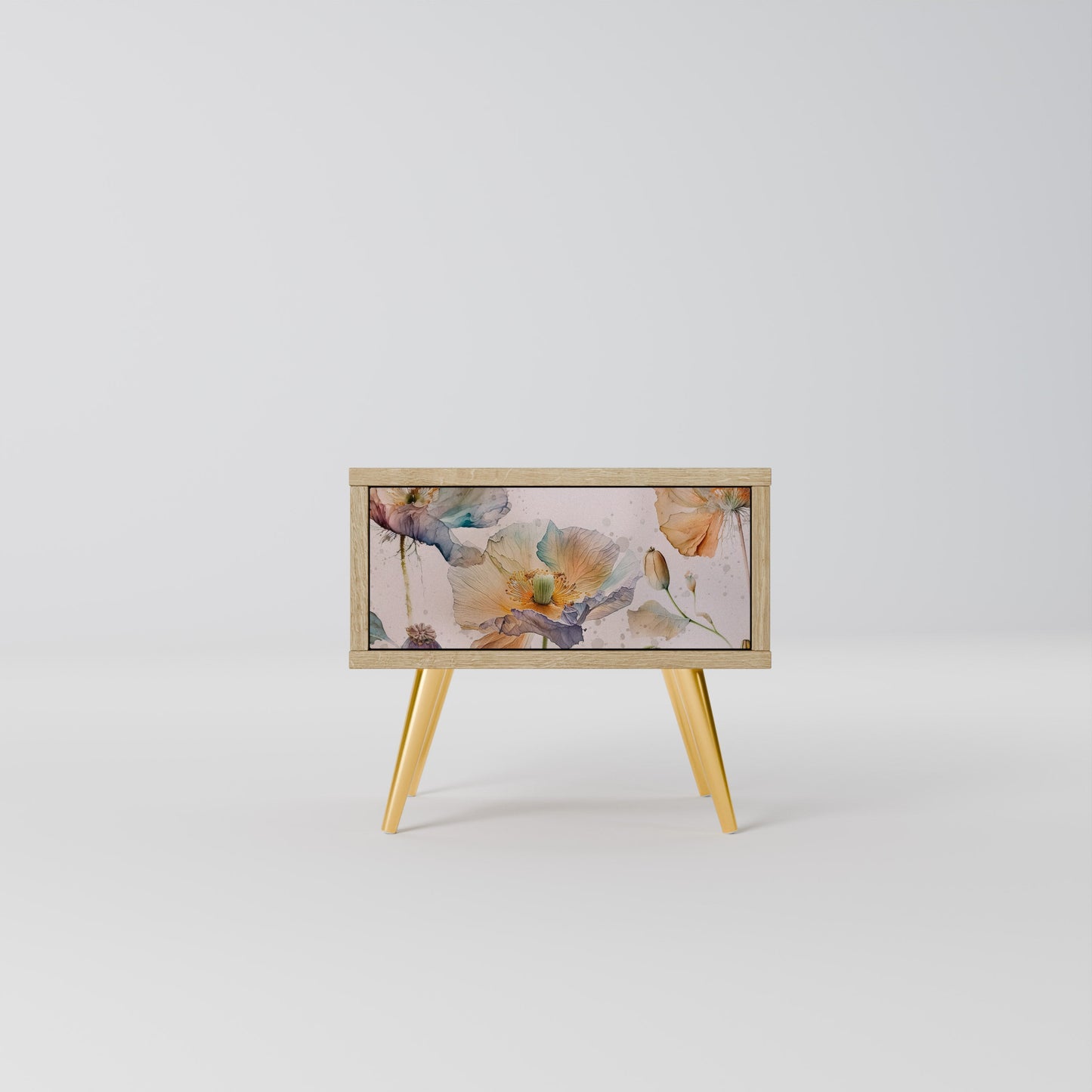 SOFTEN POPPY Comodino in Effetto Rovere