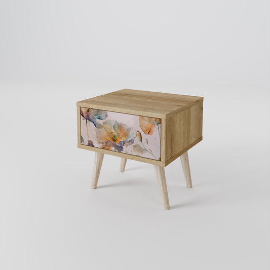 SOFTEN POPPY Nightstand in Oak Effect