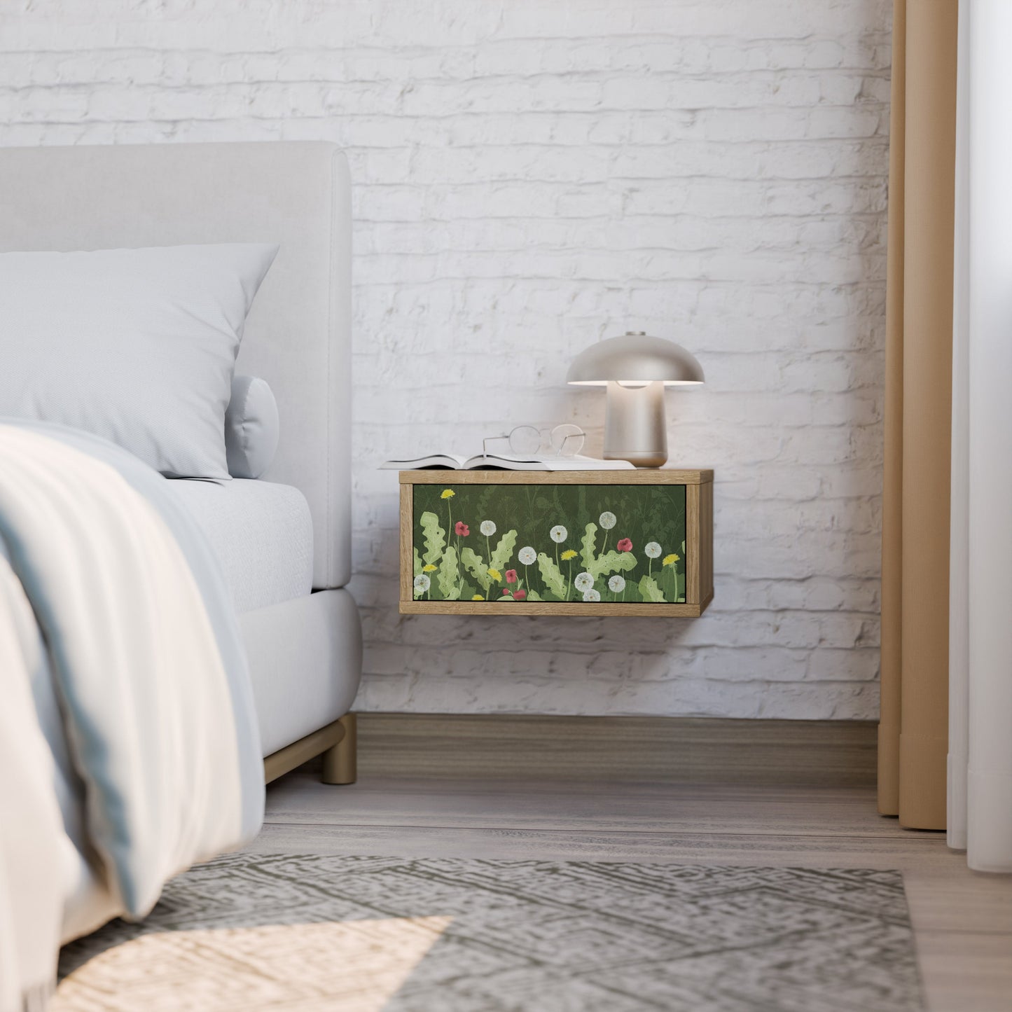 DANDELION AMUSE Nightstand in Oak Effect