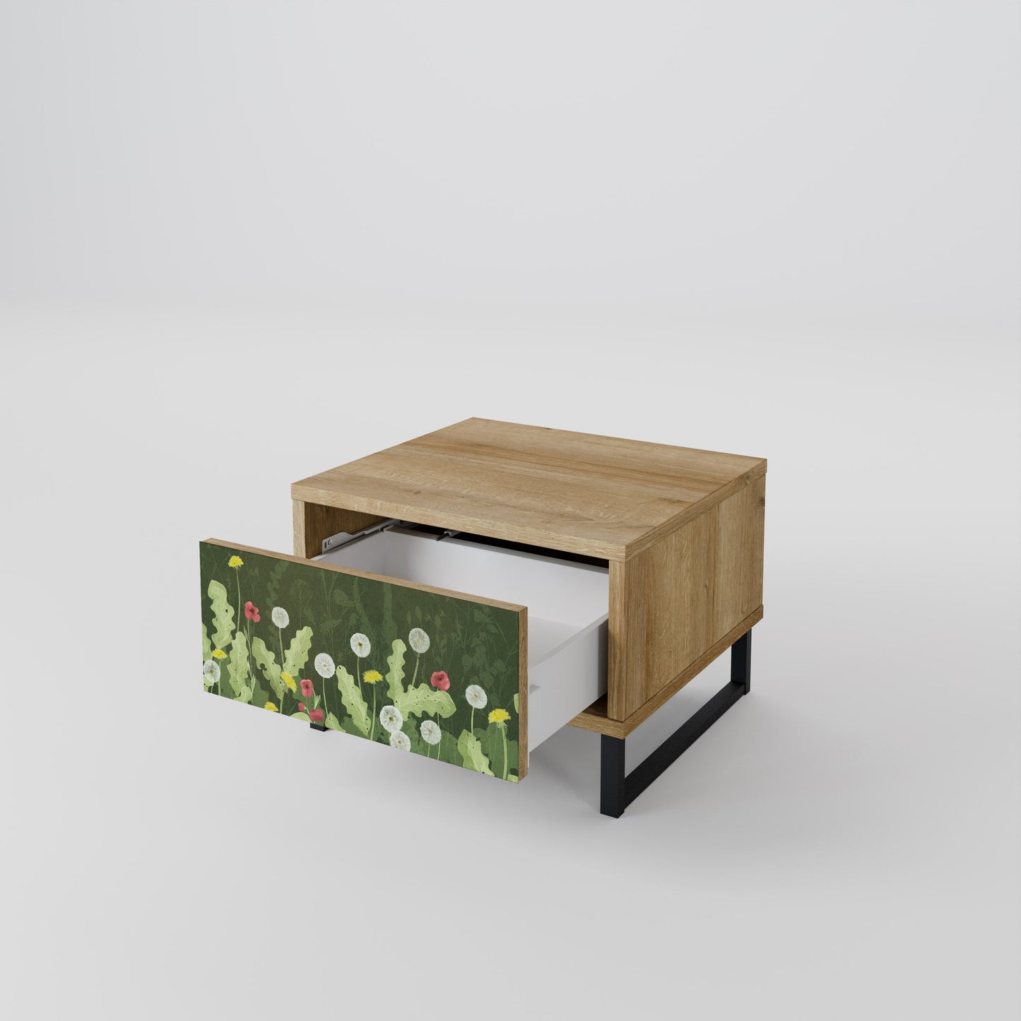 DANDELION AMUSE Nightstand in Oak Effect
