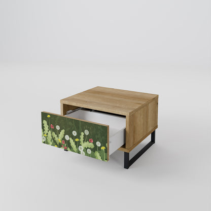 DANDELION AMUSE Nightstand in Oak Effect