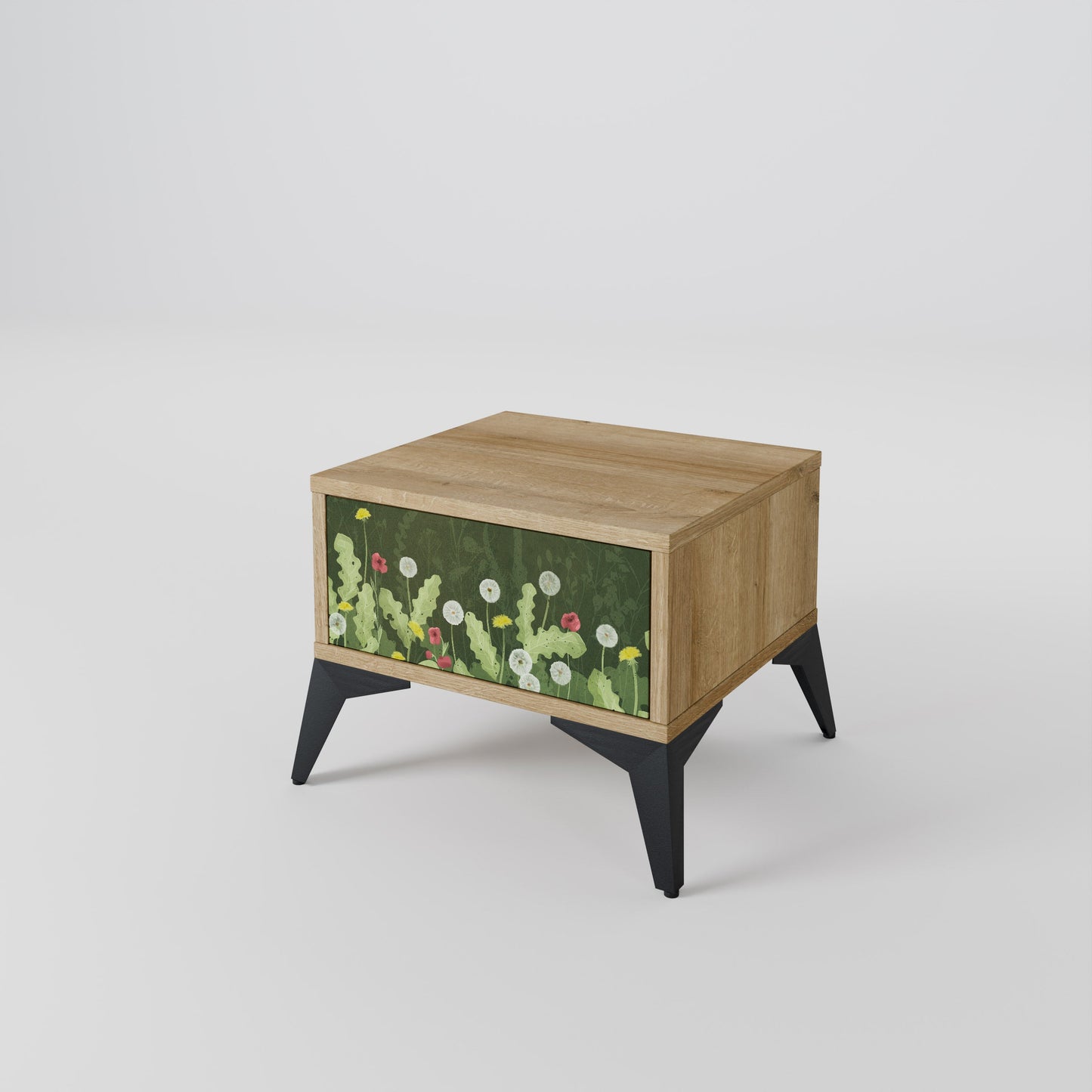 DANDELION AMUSE Nightstand in Oak Effect
