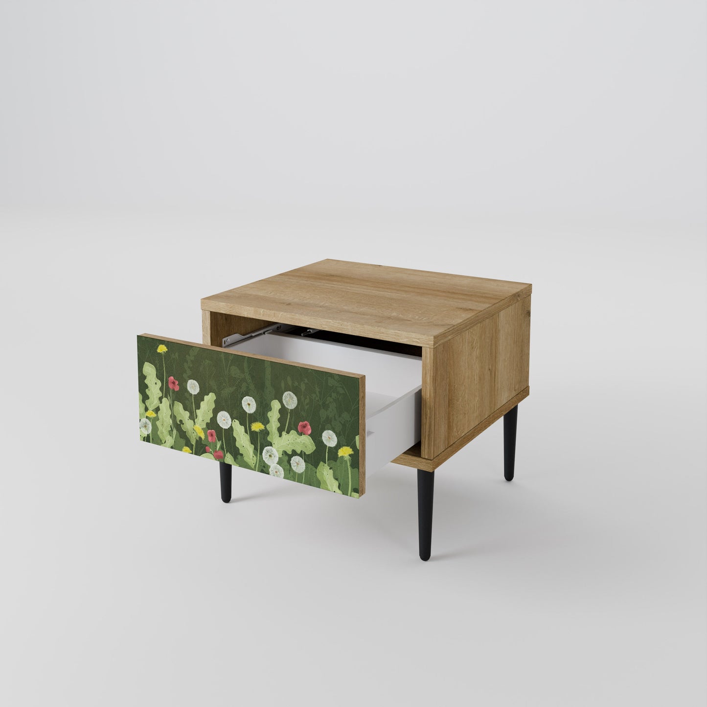 DANDELION AMUSE Nightstand in Oak Effect