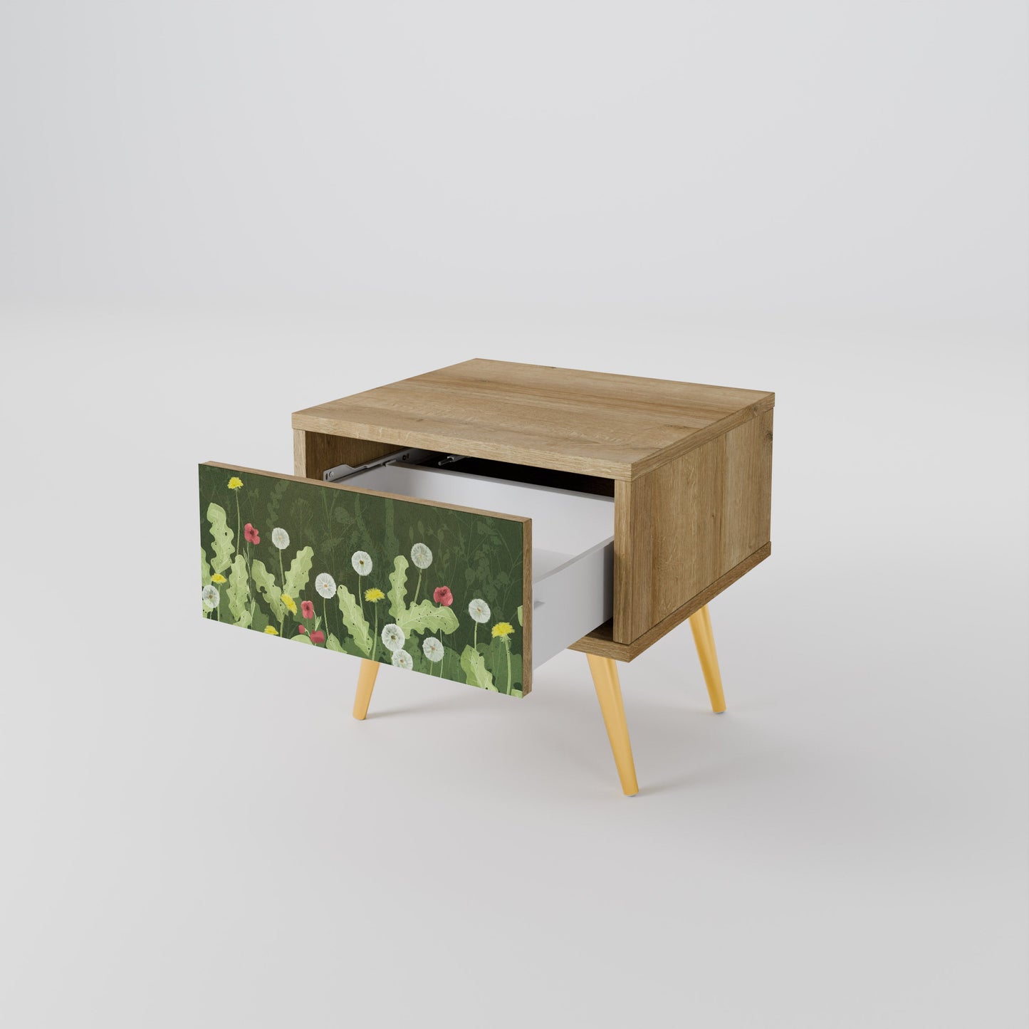 DANDELION AMUSE Nightstand in Oak Effect