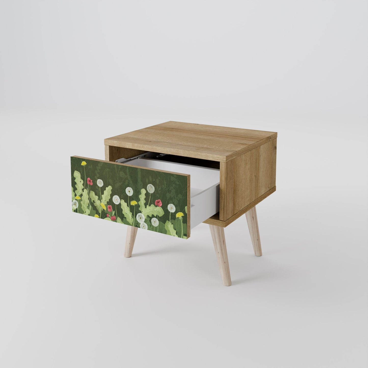 DANDELION AMUSE Nightstand in Oak Effect