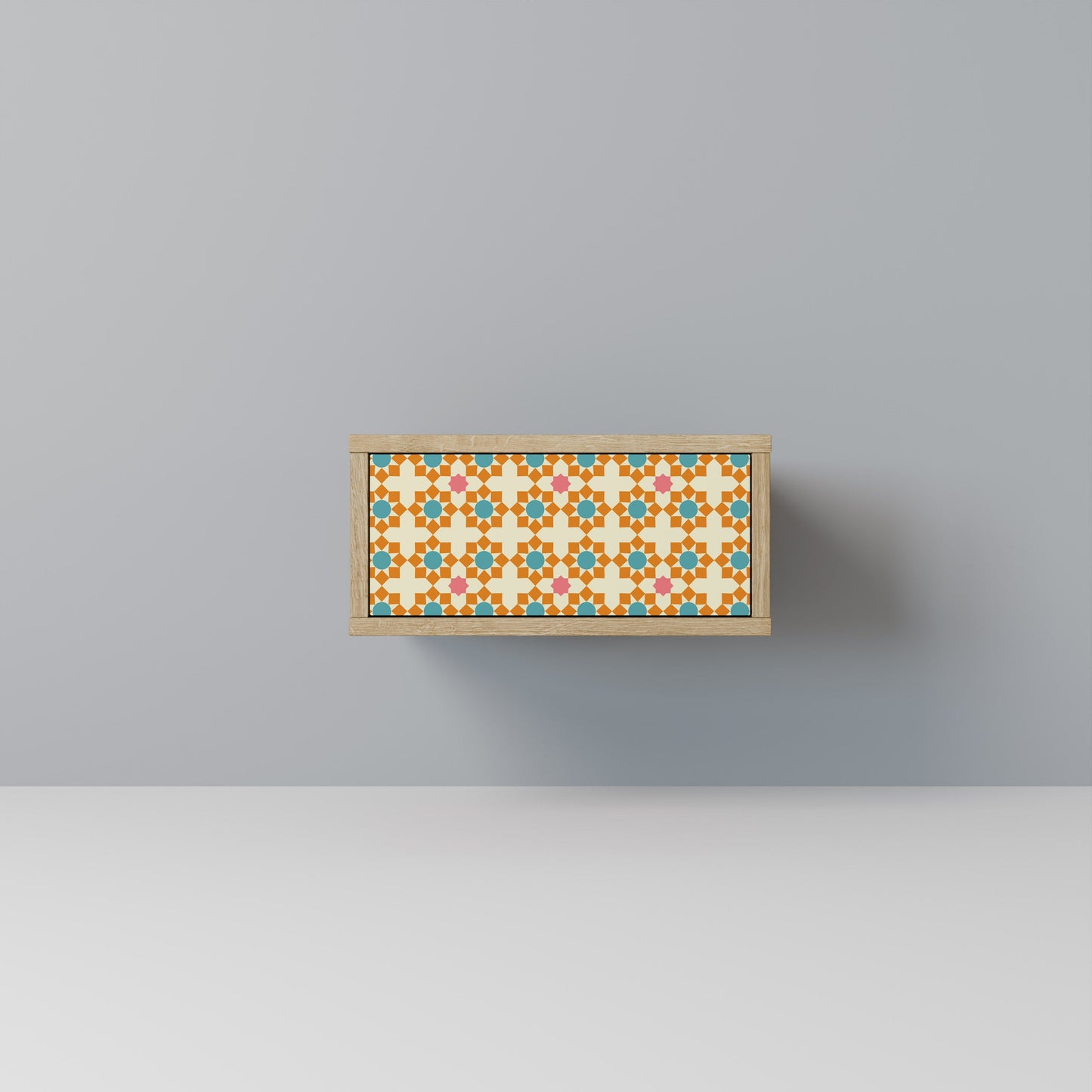 FLORAL DECOR Nightstand in Oak Effect