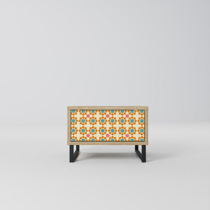 FLORAL DECOR Nightstand in Oak Effect