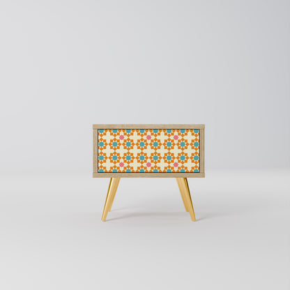 FLORAL DECOR Nightstand in Oak Effect