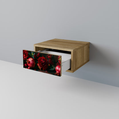 DAHLIAS AND POMEGRANATES Comodino in Effetto Rovere