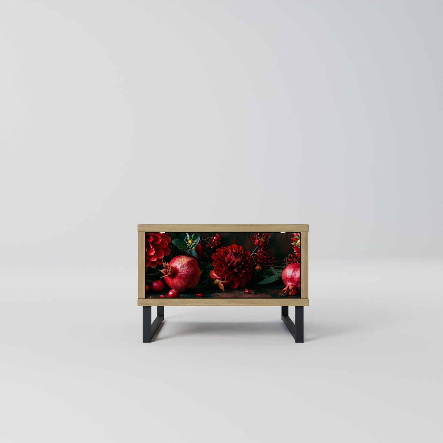 DAHLIAS AND POMEGRANATES Comodino in Effetto Rovere